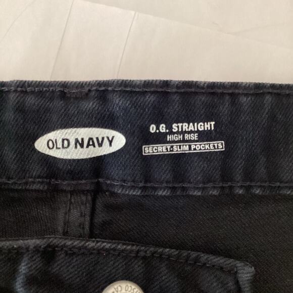 Old Navy Jeans High Rise O.G. Straight Secret Smooth Pockets Black Denim 14 NWT - Picture 4 of 10